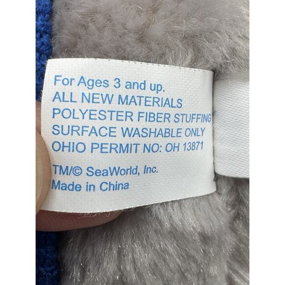 SeaWorld Rescue Manatee Plush in Blue Hoodie 9 Inch Stuffed Animal Sea World - Picture 7 of 10